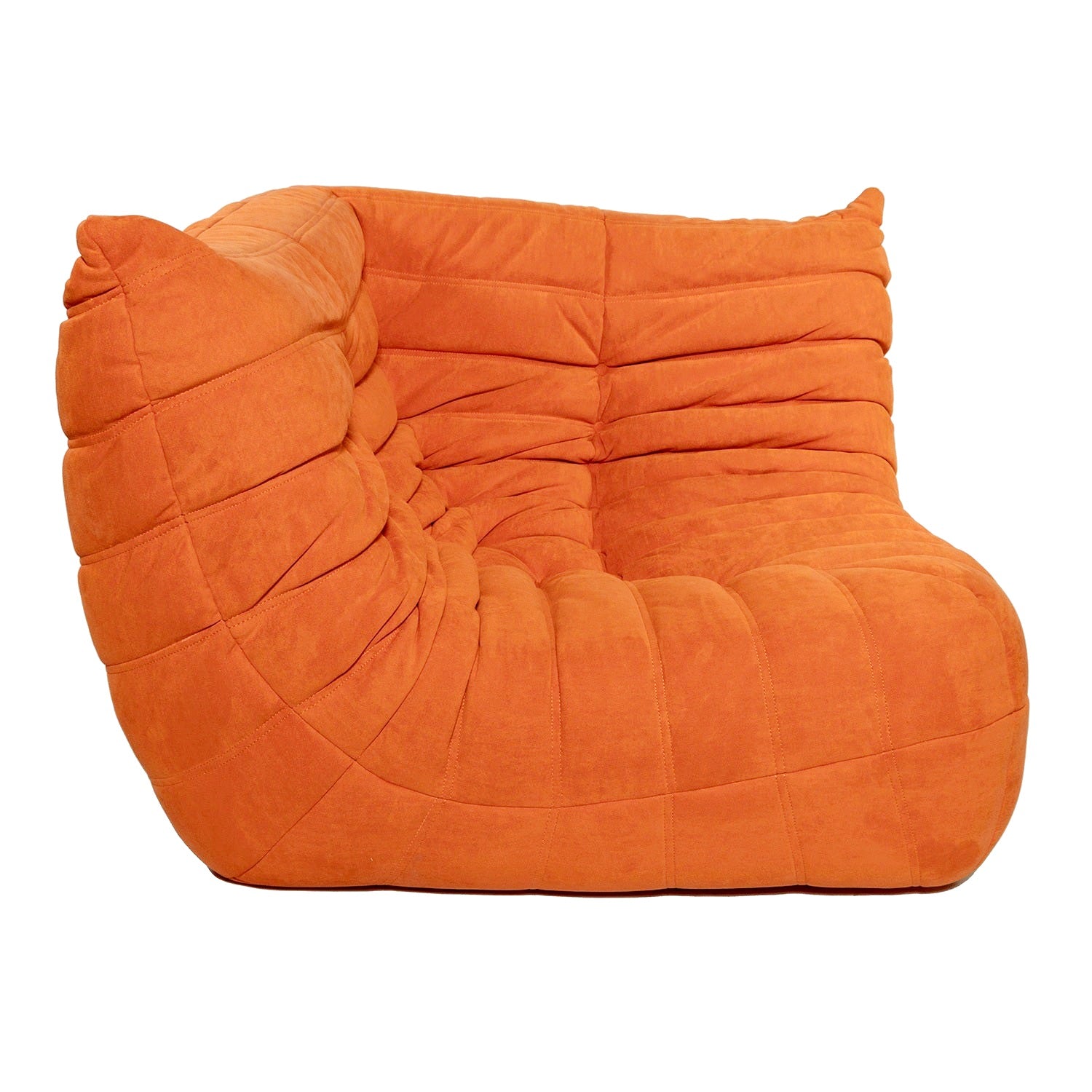 Togo Style Sofa Orange Suede Corner