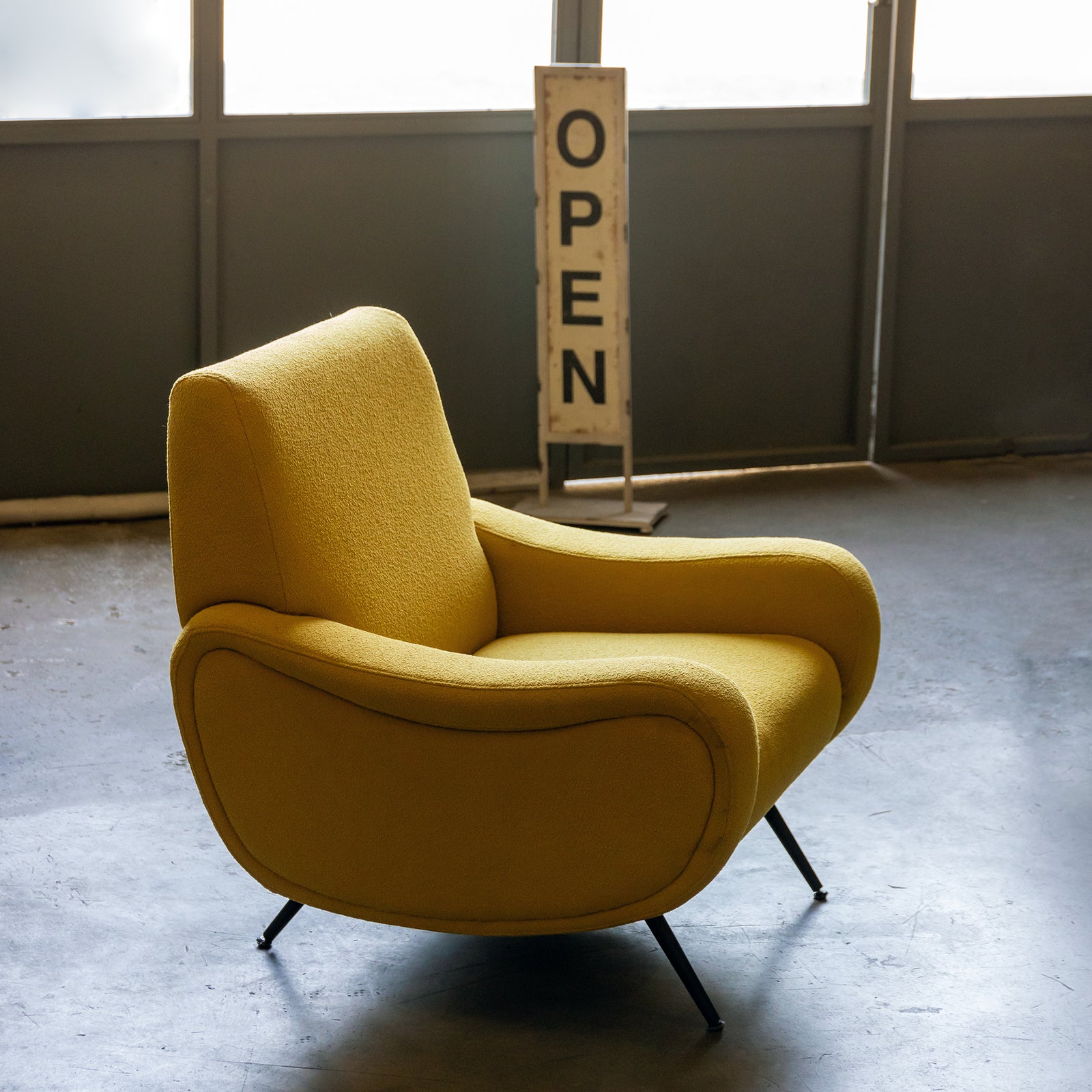 Lady Armchair Yellow Boucle