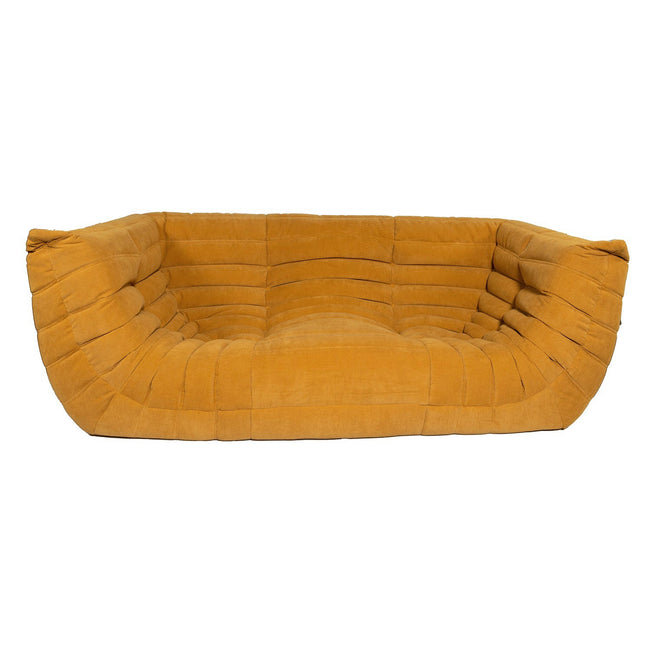 Togo Style Sofa Mustard Yellow Corduroy