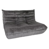 Togo Style Sofa Charcoal Grey Corduroy 2 Seater