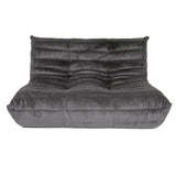 Togo Style Sofa Charcoal Grey Corduroy 2 Seater