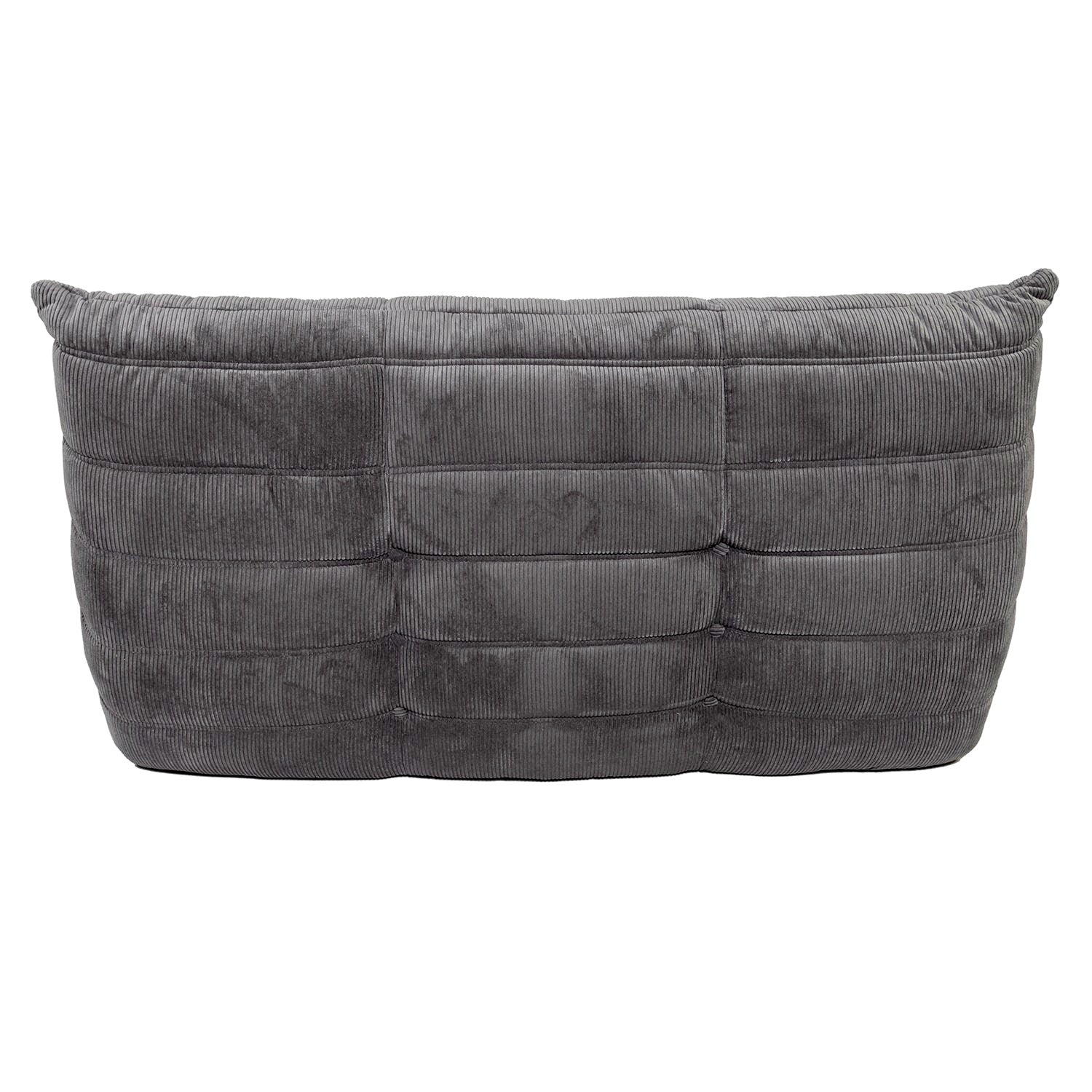Togo Style Sofa Charcoal Grey Corduroy 2 Seater