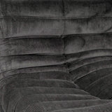 Togo Style Sofa Charcoal Grey Corduroy 2 Seater