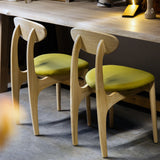 Emily Dining Chair Oak - Padded Seat Green