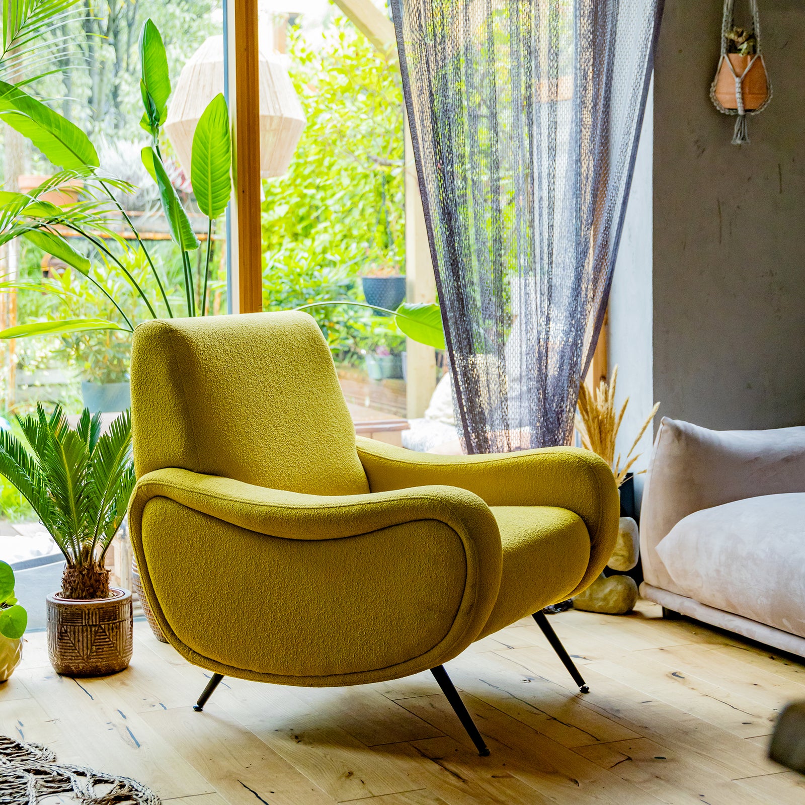 Lady Armchair Yellow Boucle
