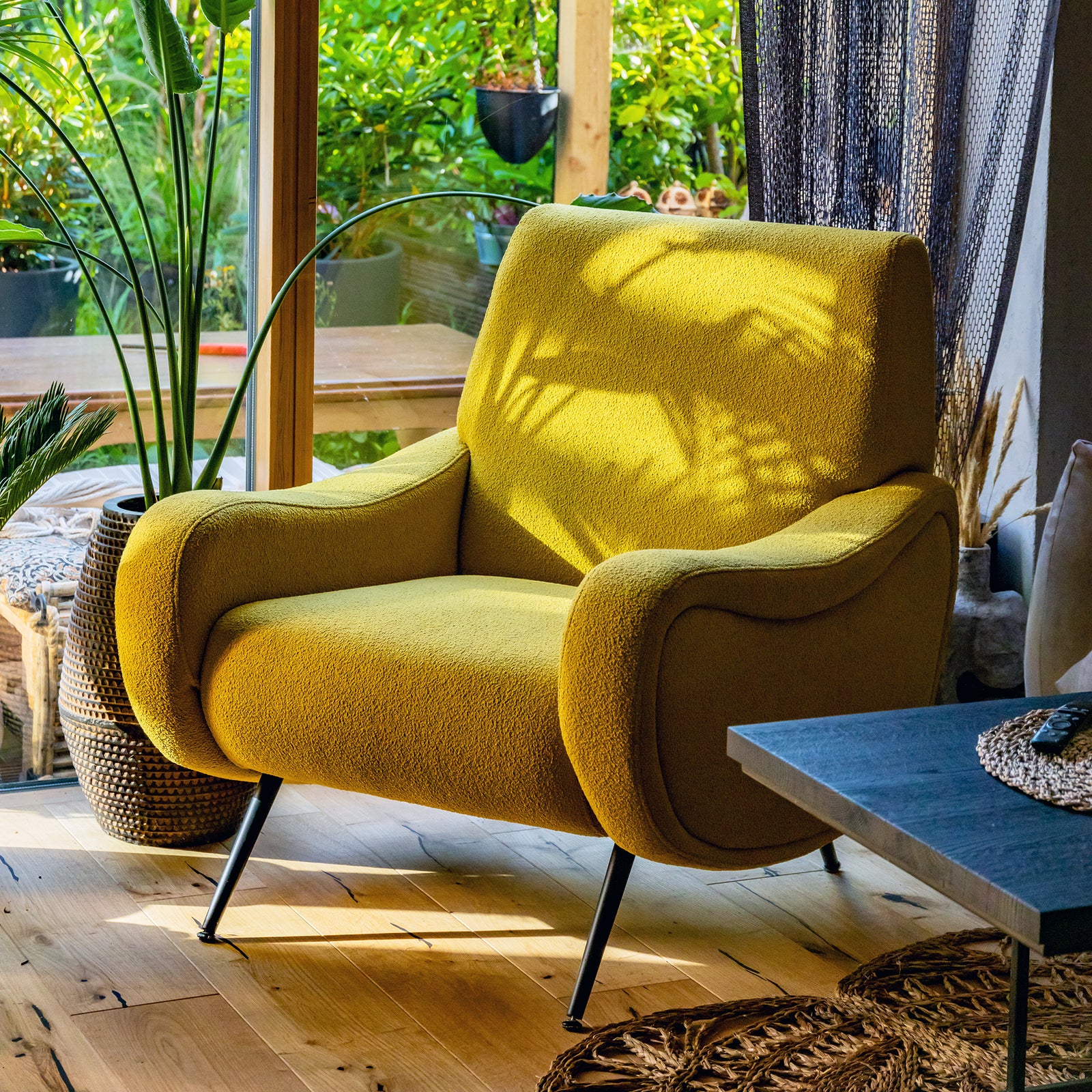 Lady Armchair Yellow Boucle