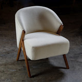 Sherpa Style Boucle Chair / Walnut Legs