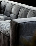 Cubic Left Corner Studio Sofa Charcoal Grey Corduroy