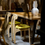 Emily Dining Chair Oak - Padded Seat Green