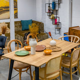 Spiky Oak Legs Dining Table / Tapered Edges