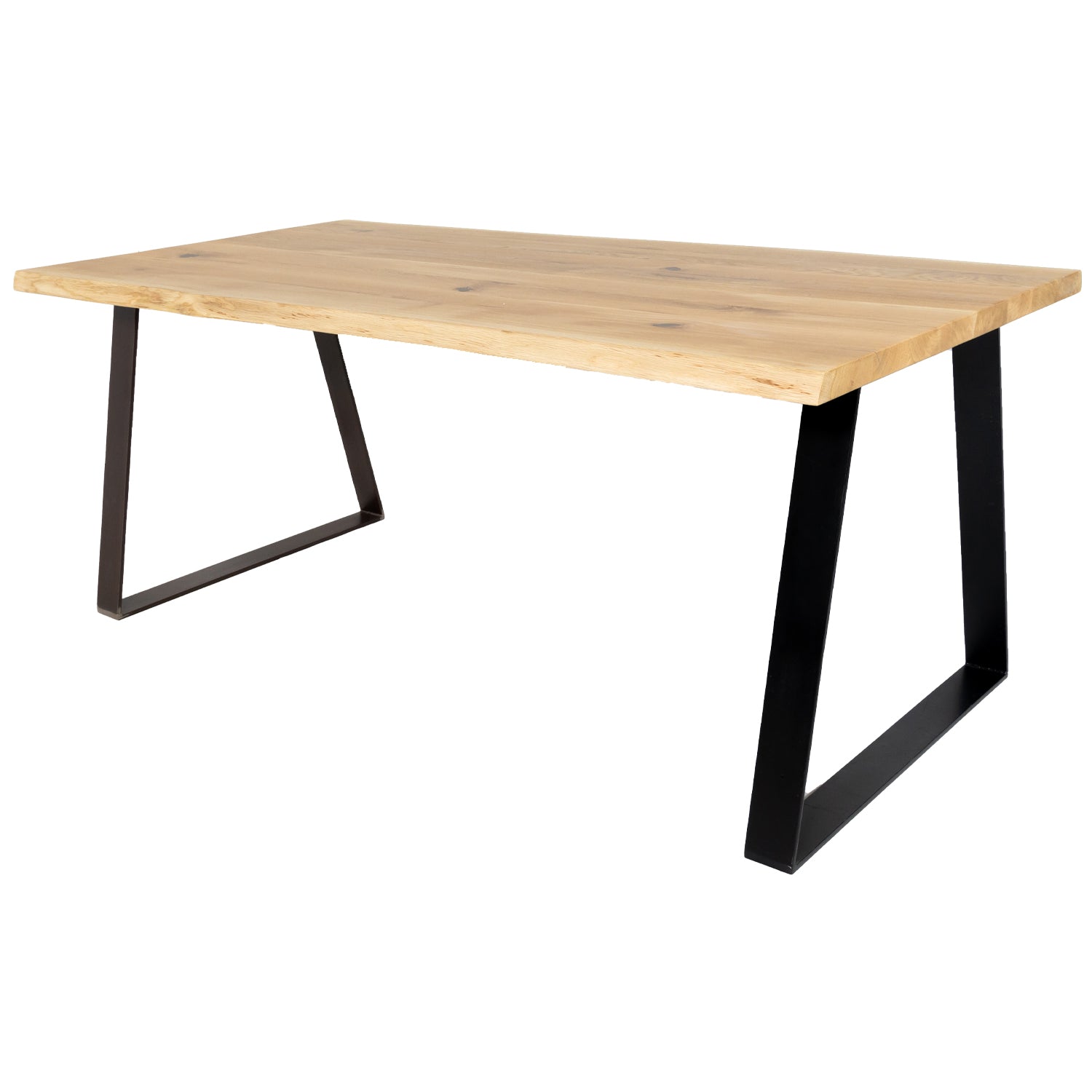 Solid Oak Dining Table Natural / Trapeze Frame Black / Strachel A.F.