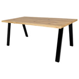 Solid Oak Dining Table Natural / Standard Frame Black / Strachel A.F.