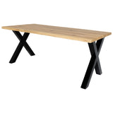 Solid Oak Dining Table Natural / X Frame Black / Strachel A.F.