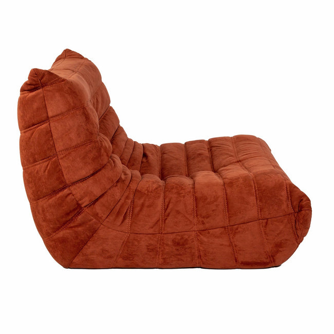 Togo Style Sofa Brick Red Suede 2 Seater