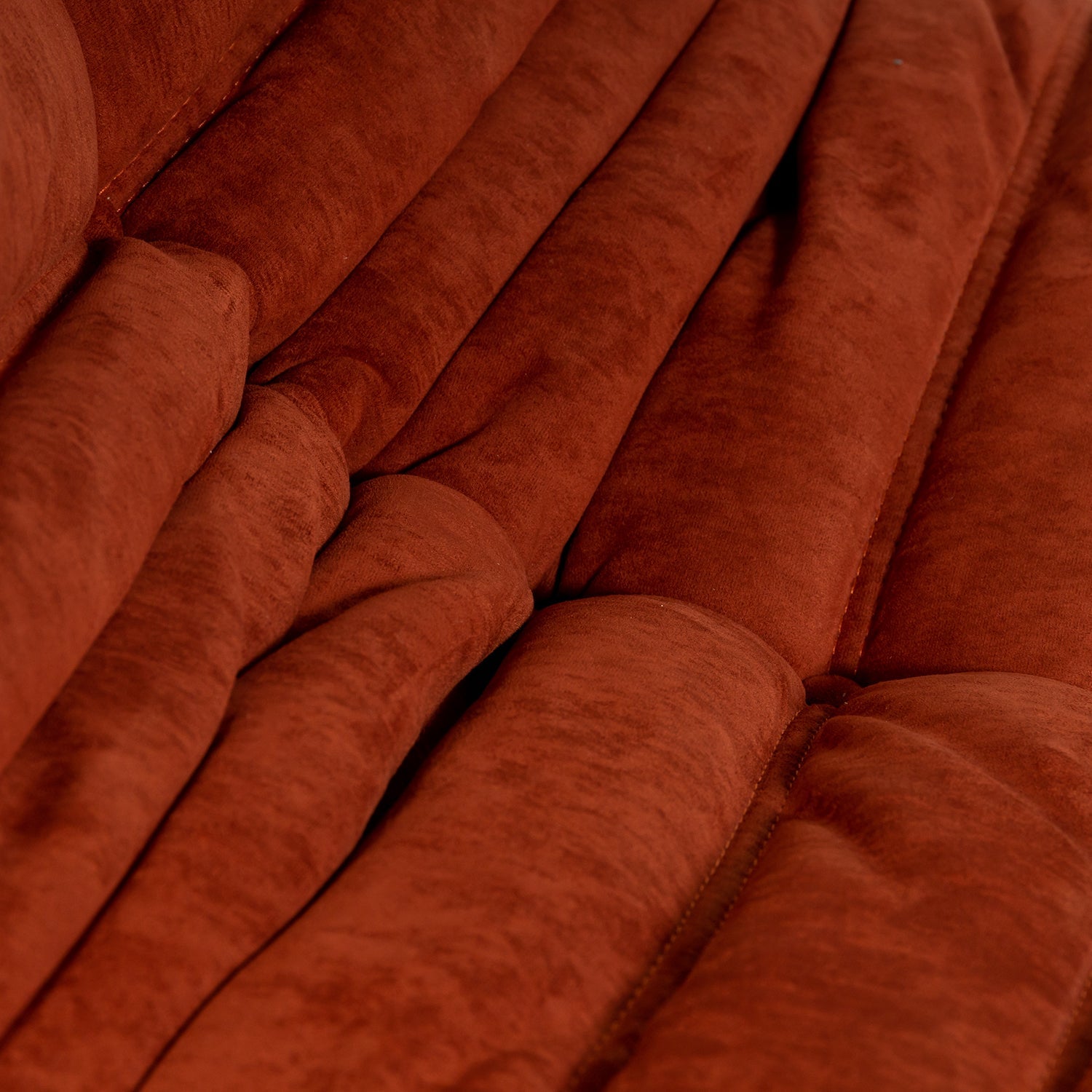 Togo Style Sofa Brick Red Suede Corner