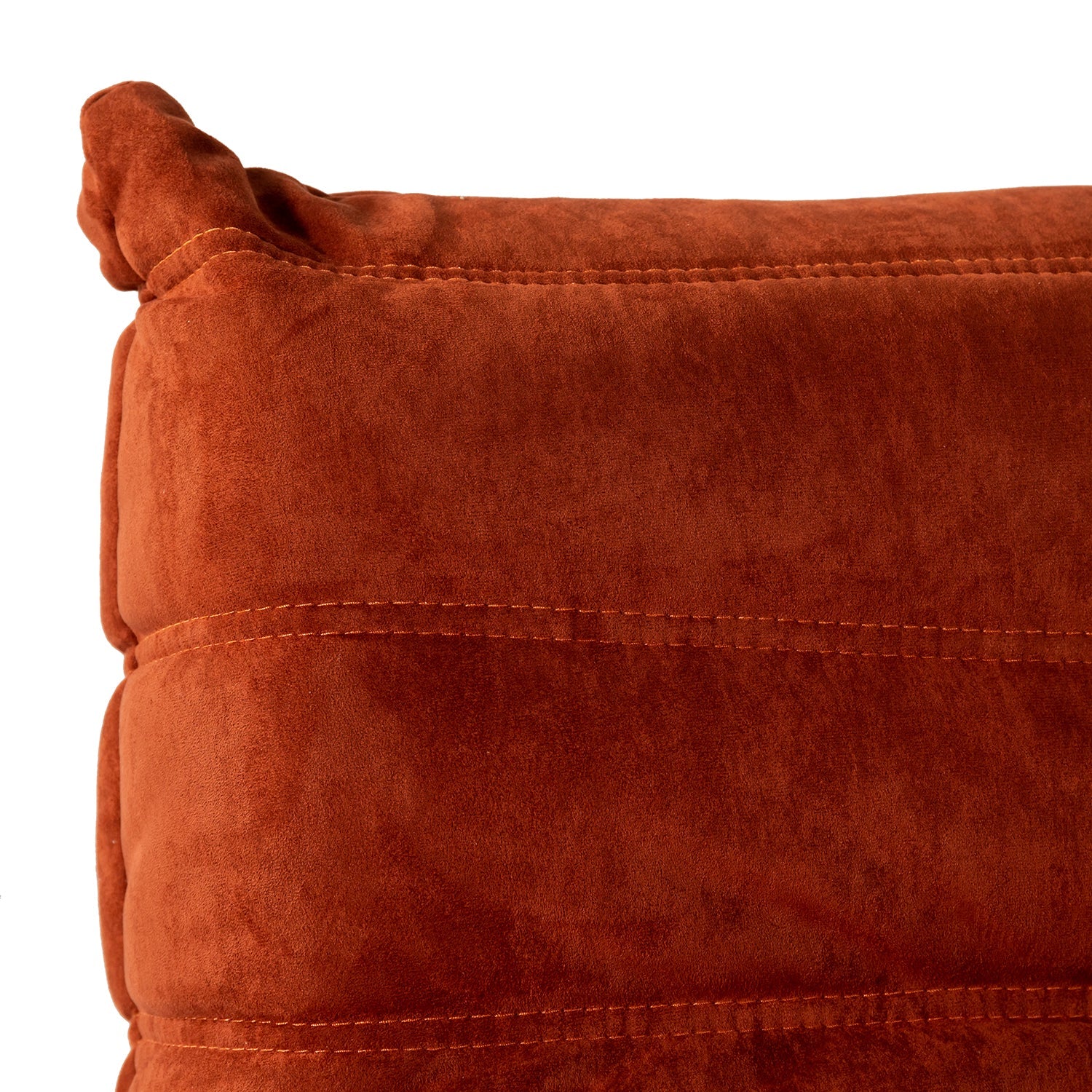 Togo Style Sofa Brick Red Suede Corner