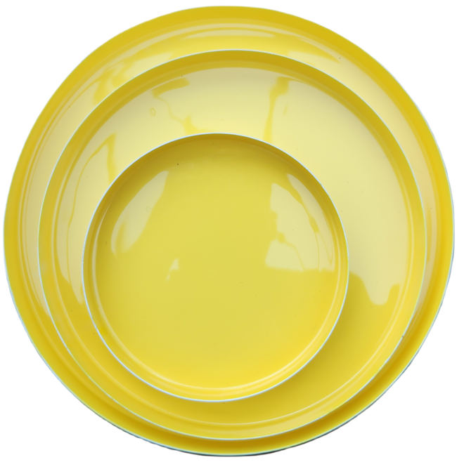 Plate Metal Yellow Set of 3