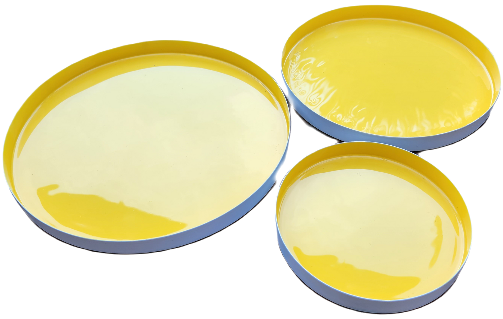 Plate Metal Yellow Set of 3