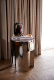 HKliving Stoneware Side Table Chrome