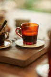 HKliving 70s Glassware: Coffee Cups Amber Brown, Set Of 4