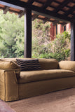 HKliving Nomad couch: 244cm linen, burnt ochre