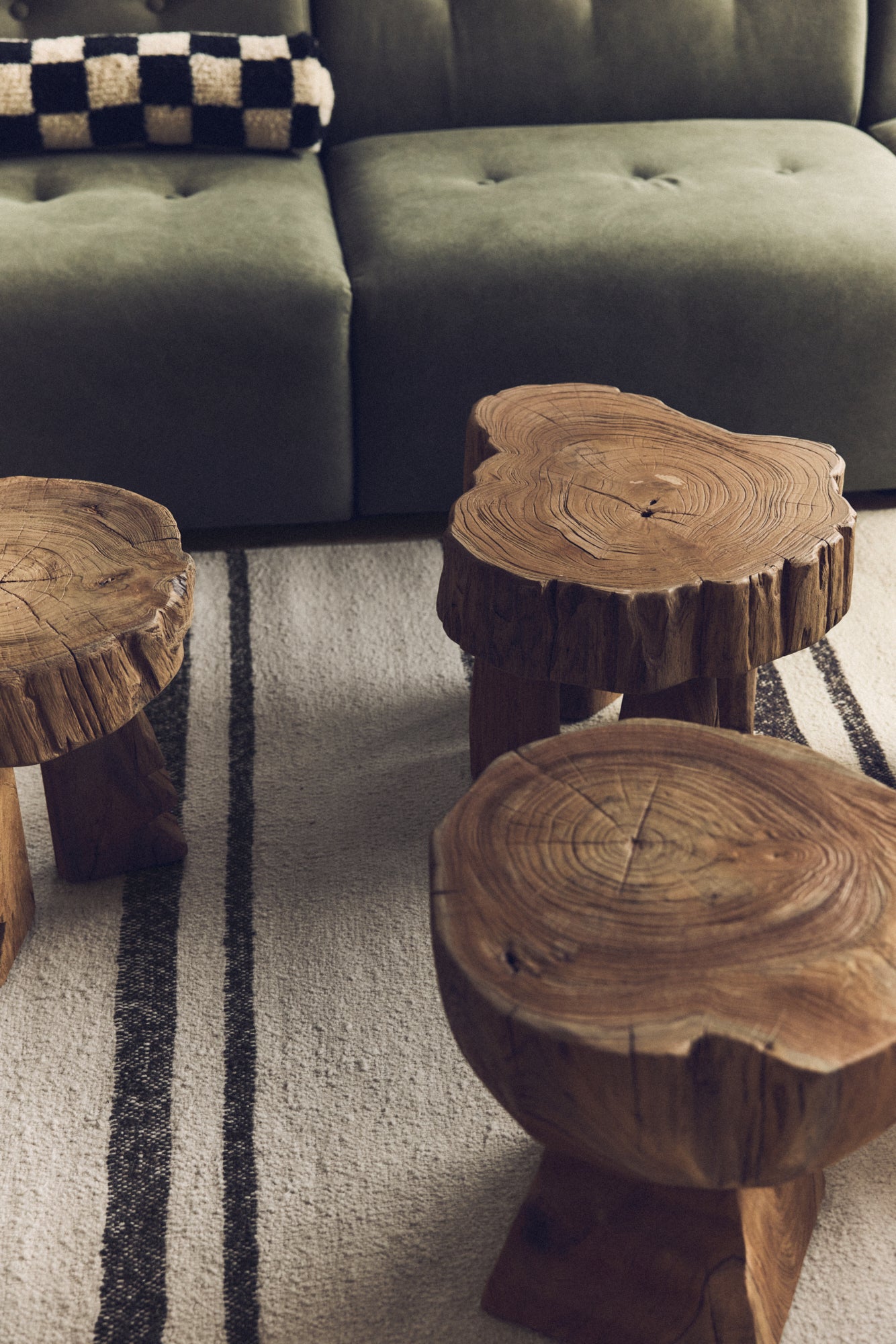 HKliving Log Wooden Stool