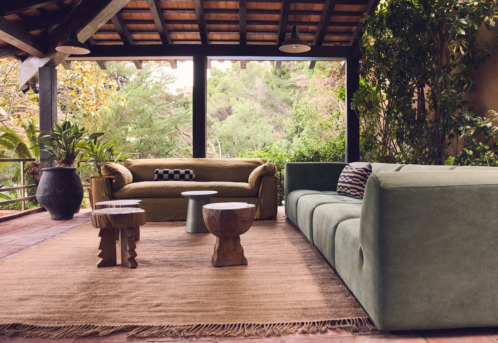 HKliving Log Wooden Stool