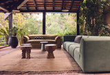 HKliving Nomad couch: 244cm linen, burnt ochre