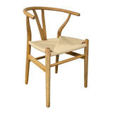 Hans J Wegner style Wishbone Chair - Natural Rustic Oak Frame
