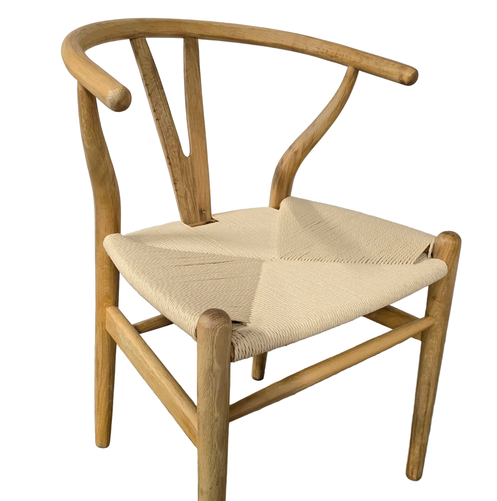 Hans J Wegner style Wishbone Chair - Vintage Oak Frame