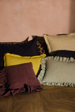 HKLIVING Linen cushion lemongrass 50x30cm
