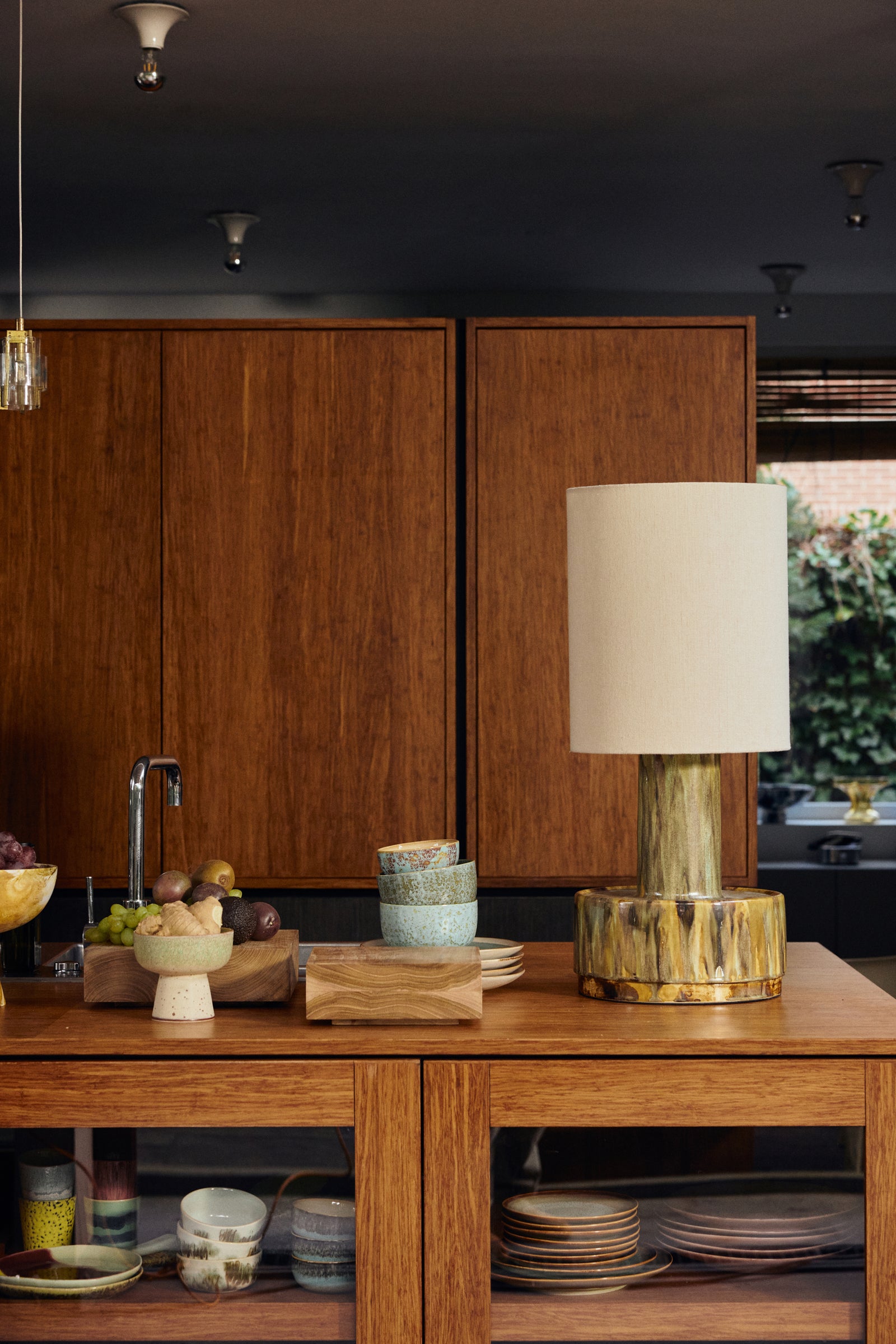 HKLIVING Ceramic Lamp Base Reactive Green