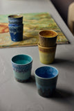 HKLIVING 70s ceramics: Van Gogh coffee mugs sunflowers, set of 2