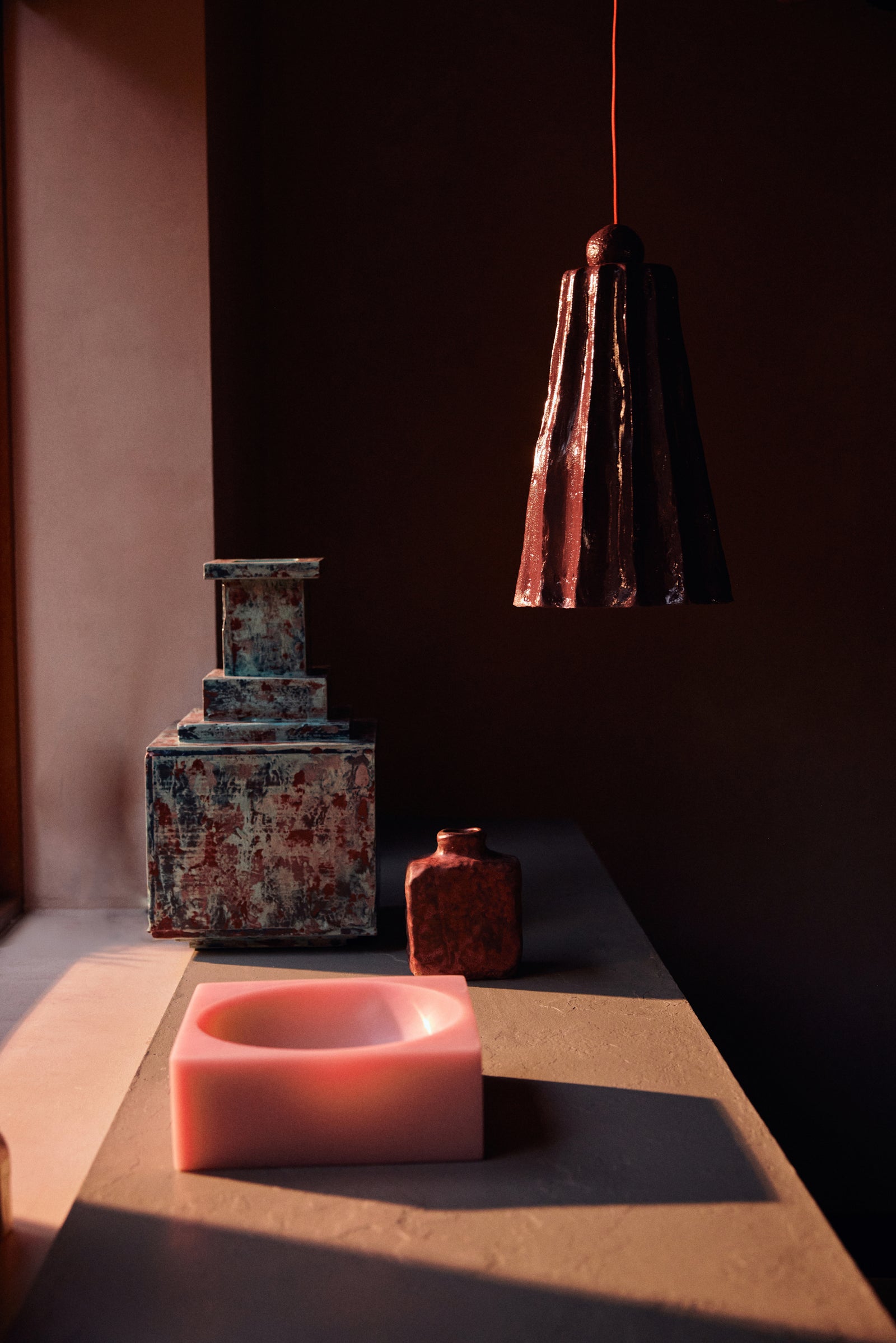 HKLIVING Flow pendant lamp burgundy