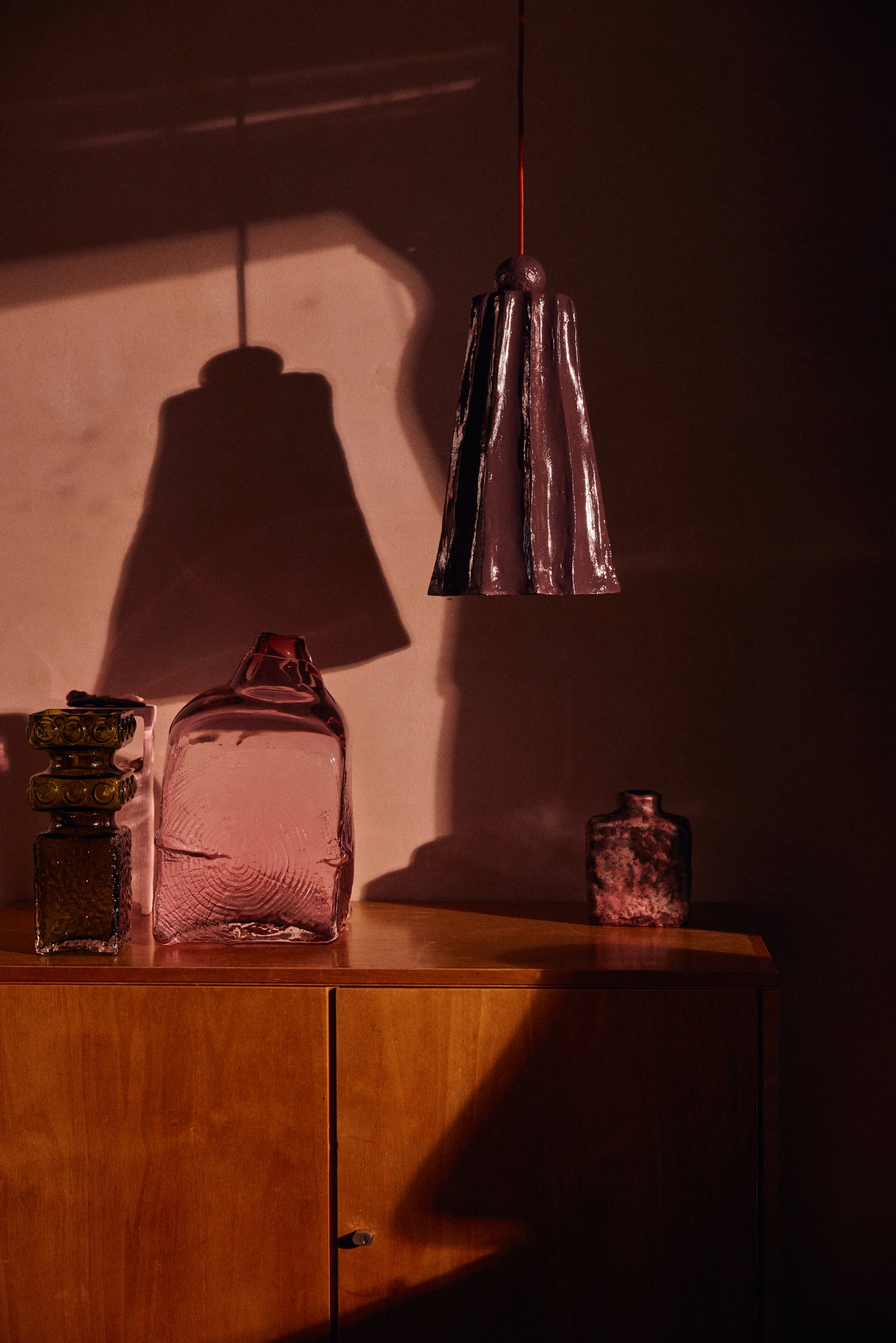 HKLIVING Flow pendant lamp burgundy