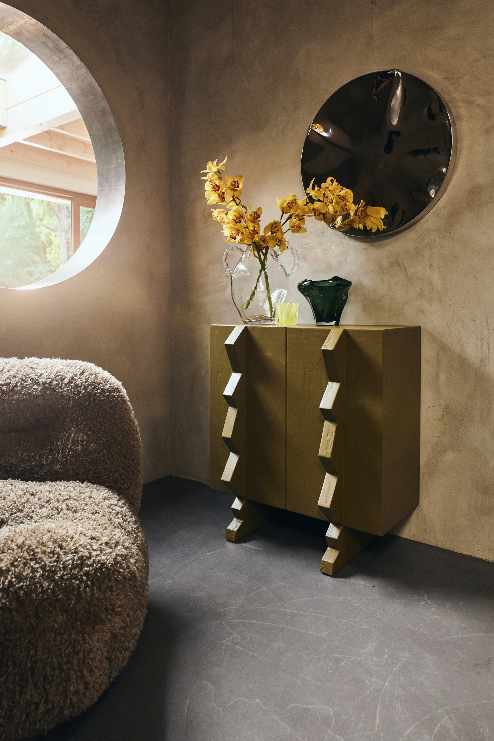 HKLIVING Forma Cupboard Olive Green