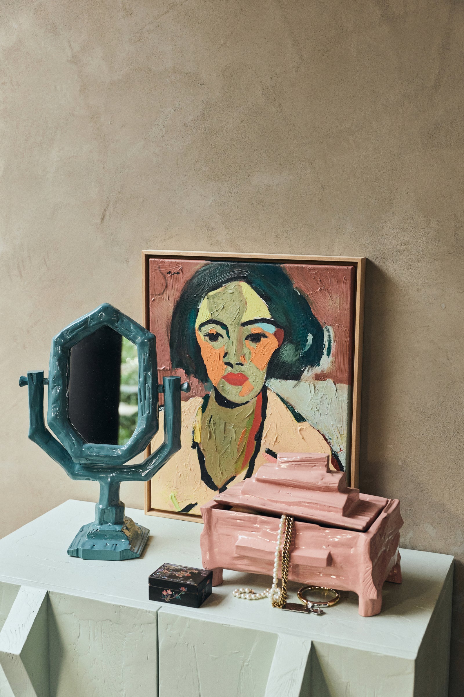HKLIVING Dressing table mirror petrol
