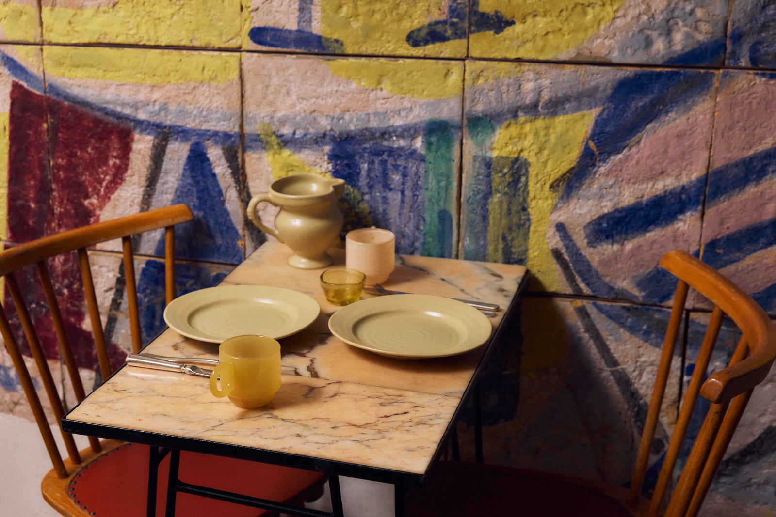 HKLIVING Farmhouse Ceramics: Mugs Cream, set of 2
