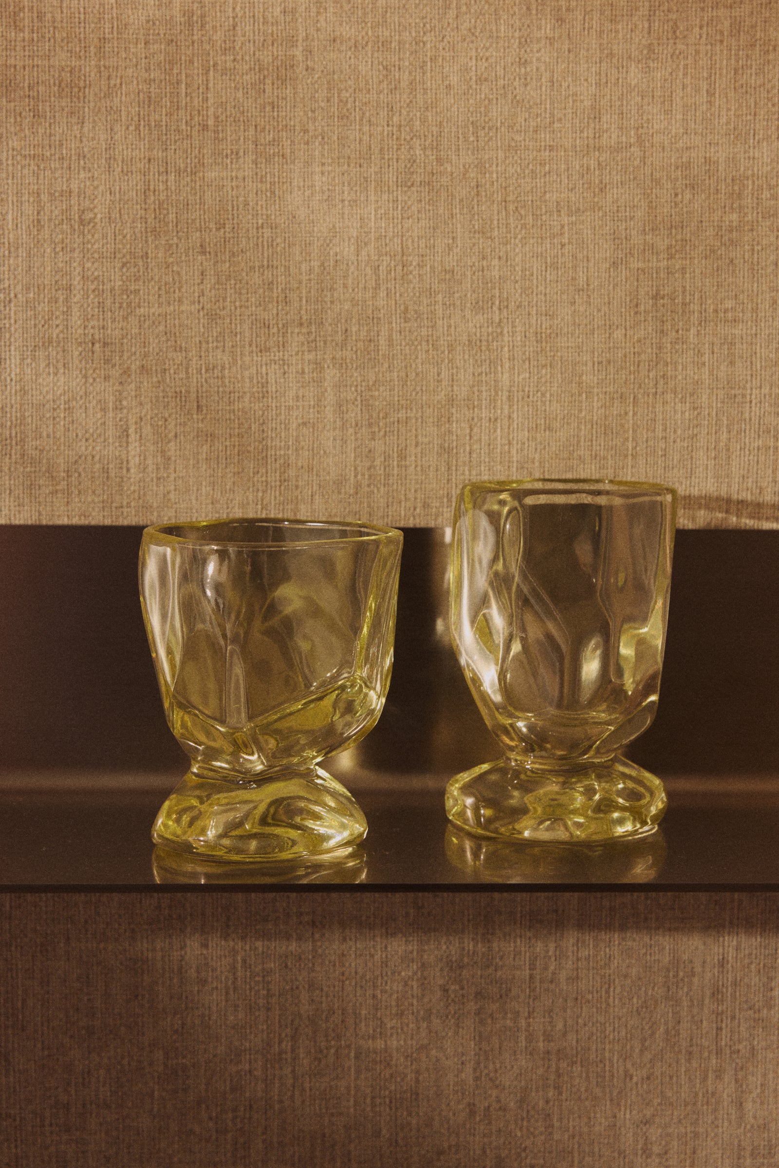 HKLIVING Glasses Citrine Nienke Sikkema, set of 4