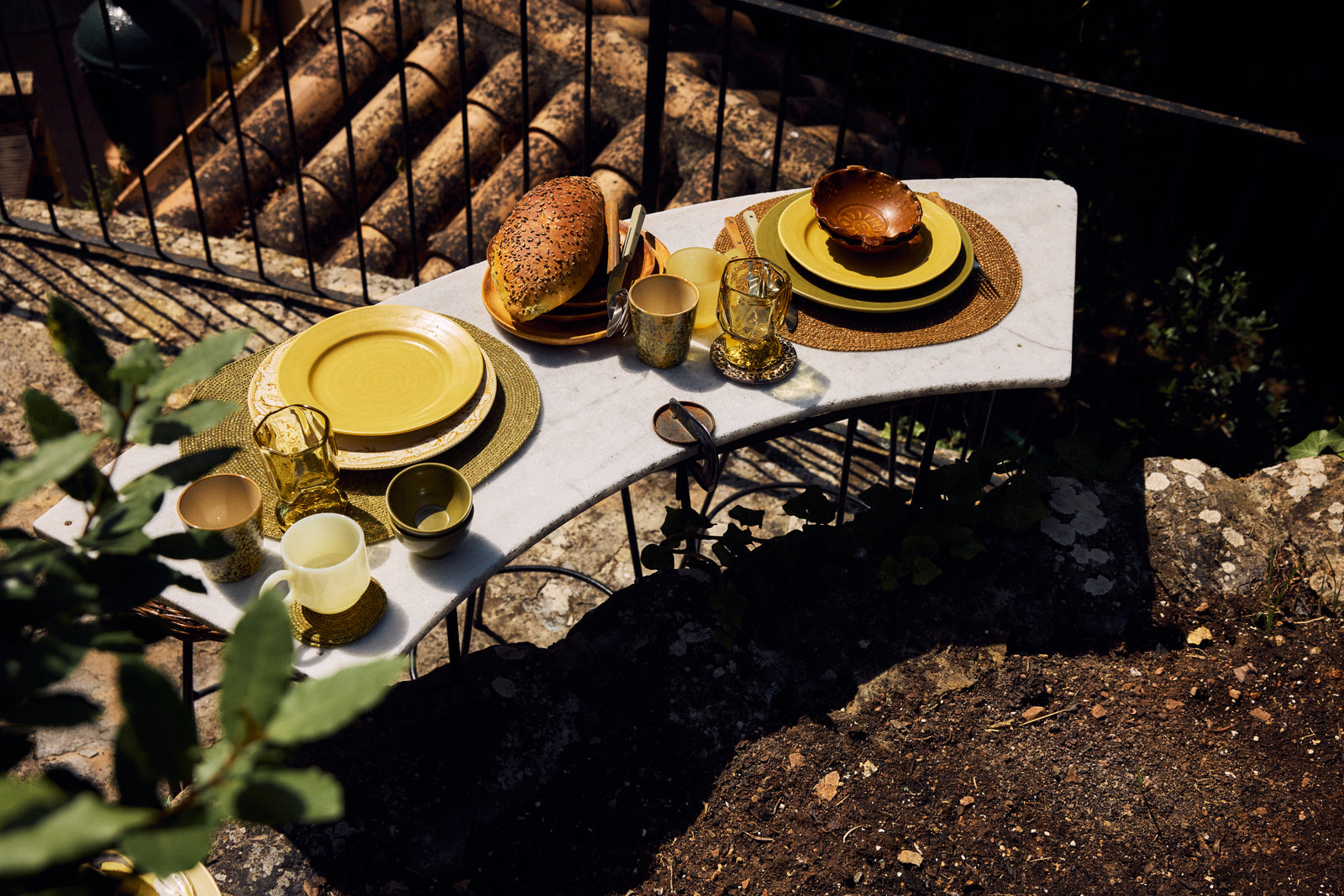 HKLIVING Farmhouse Ceramics: Dinner Plates Moss, set of 2