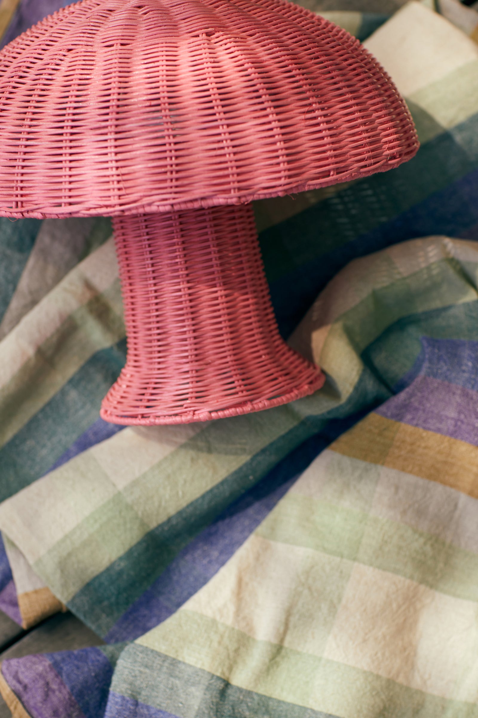 HKliving Rattan Table Lamp Blush