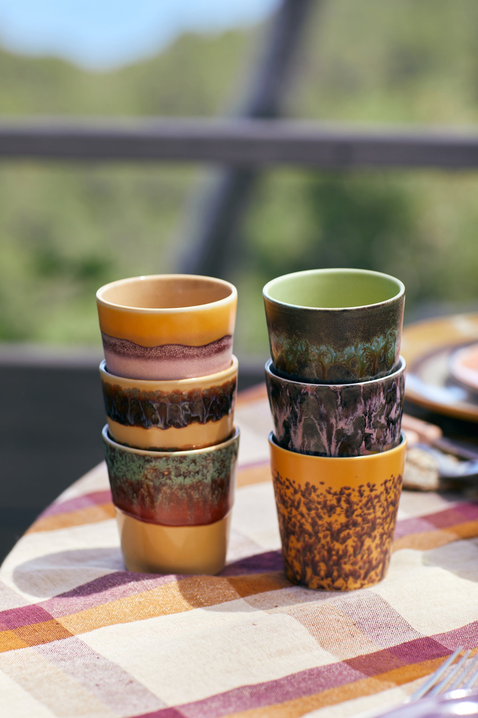 HKliving 70s Ceramics: Coffee Mugs Valley, set of 6