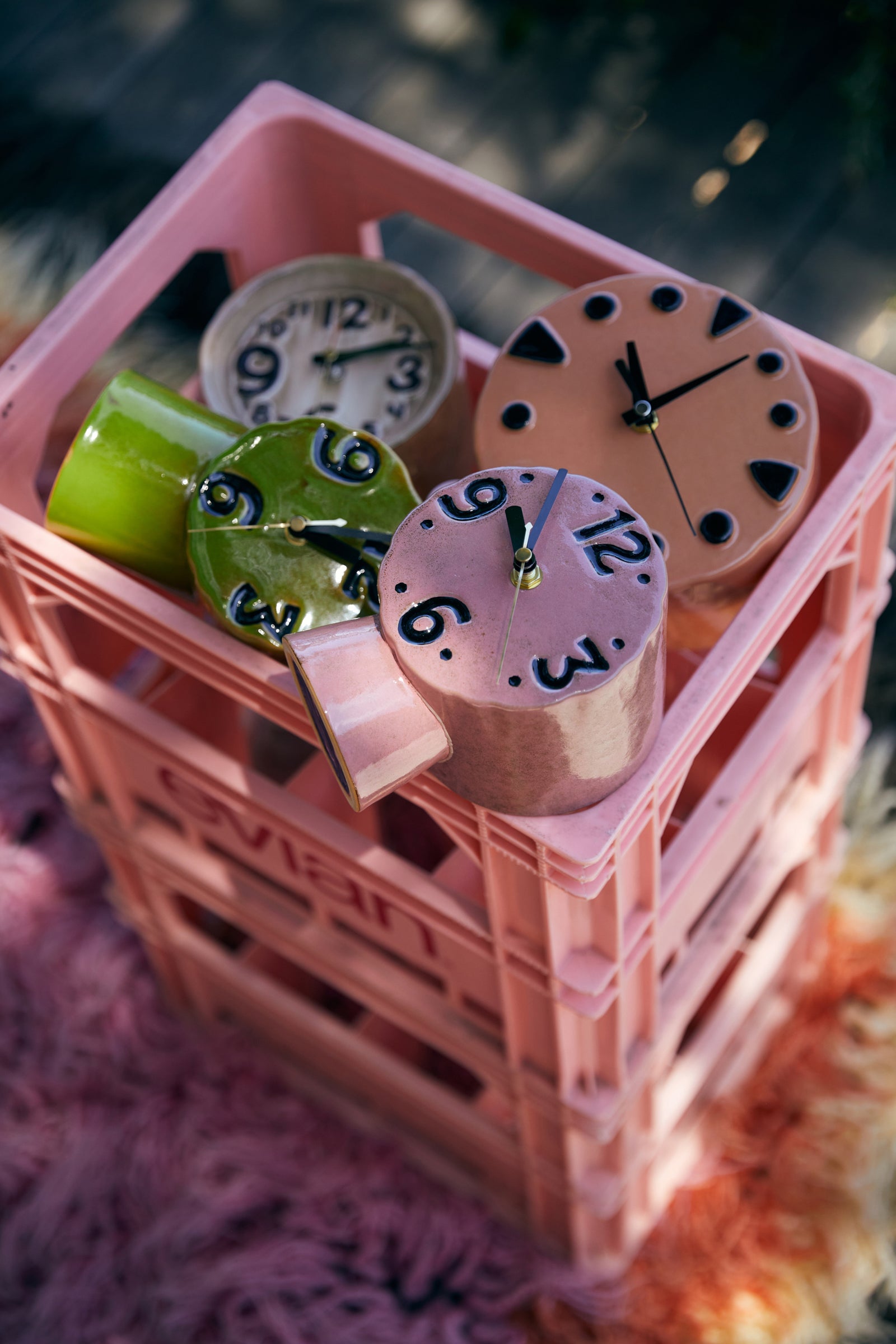 HKliving Retro Ceramic Clock Olive