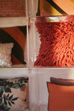 HKliving Rugged Woolen Cushion Cherry Red, 50x50cm