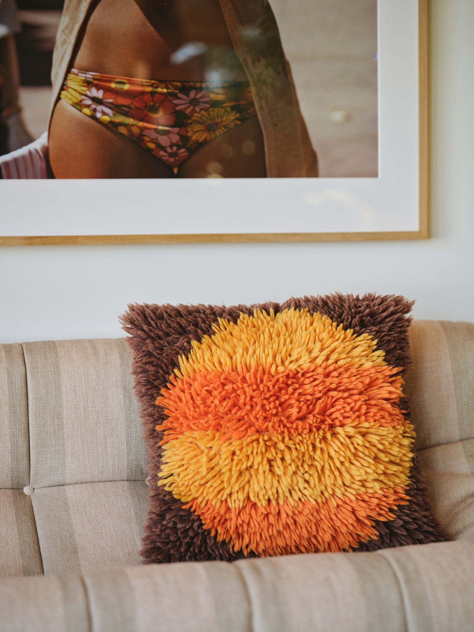 HKliving Fluffy Cushion Horizon