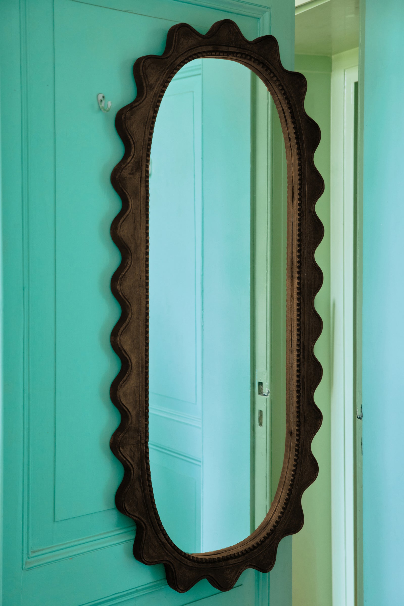 HKliving Wooden Ripple Mirror