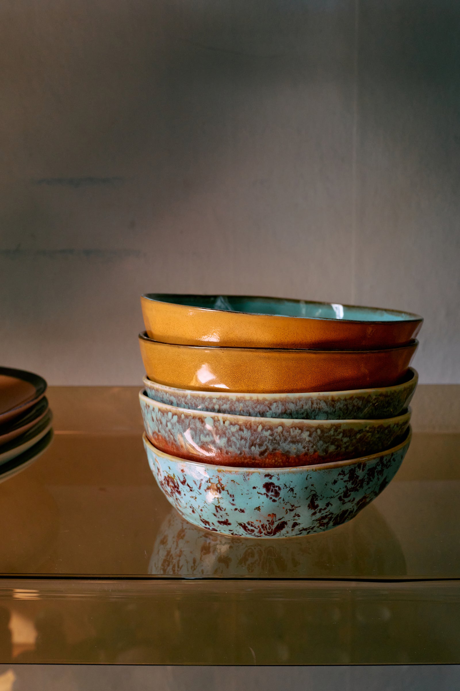 HKLIVING 70s Ceramics: Pasta Bowls Patina, set of 2