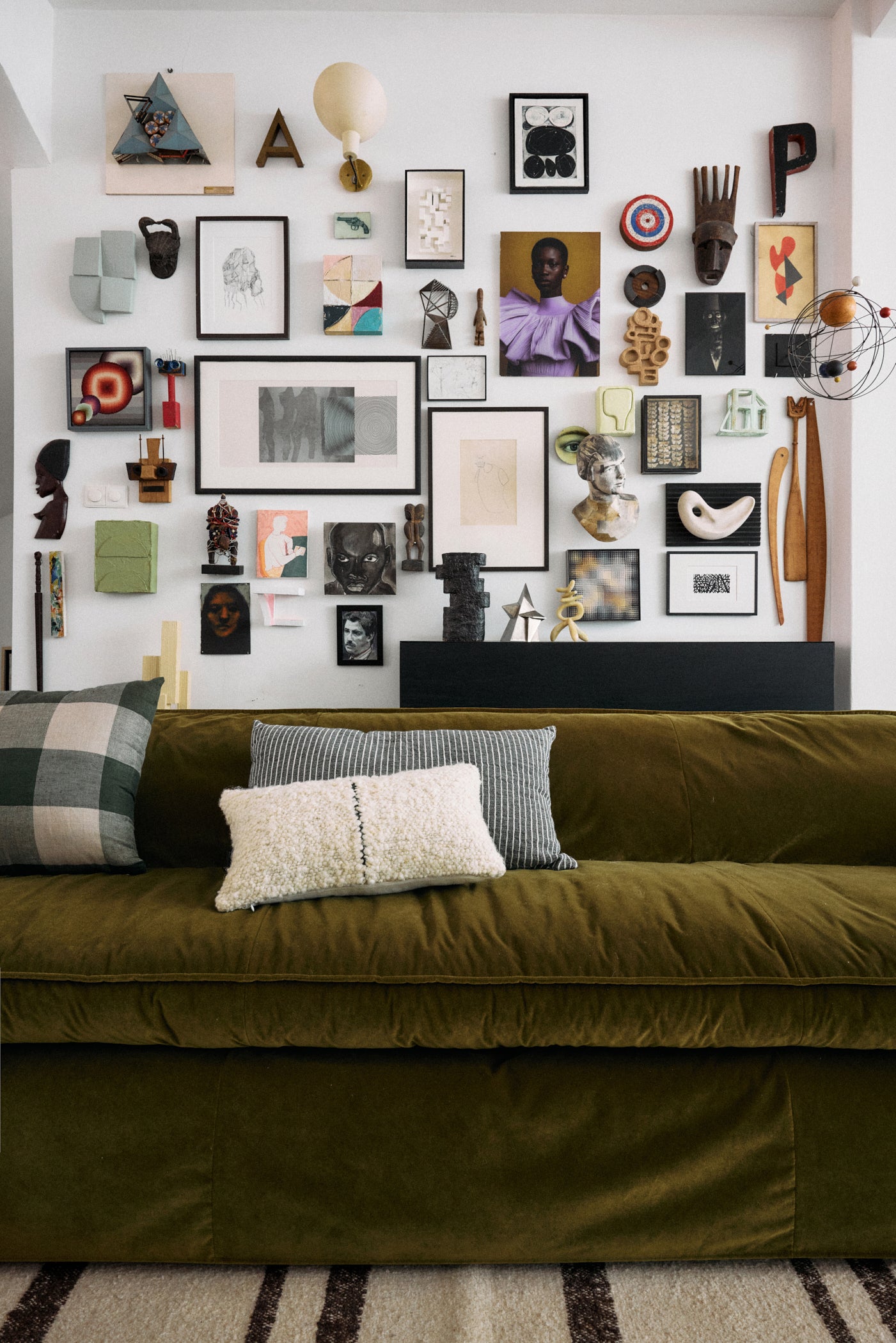 HKLIVING Nomad couch: 204cm royal velvet olive