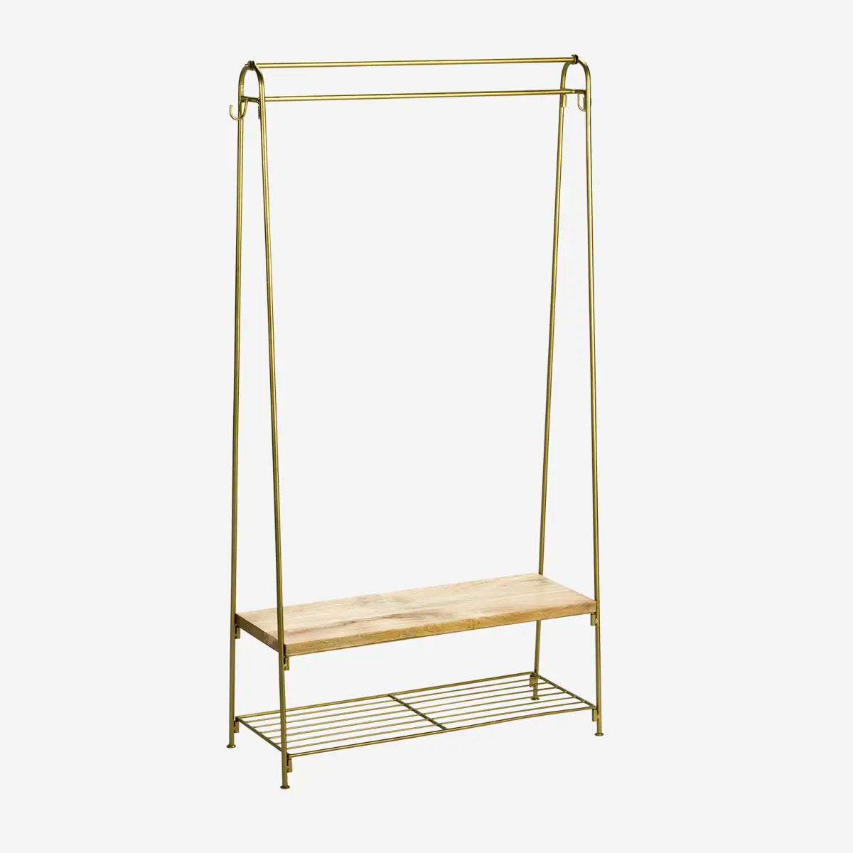 Iron Clothes Rack With Shelves