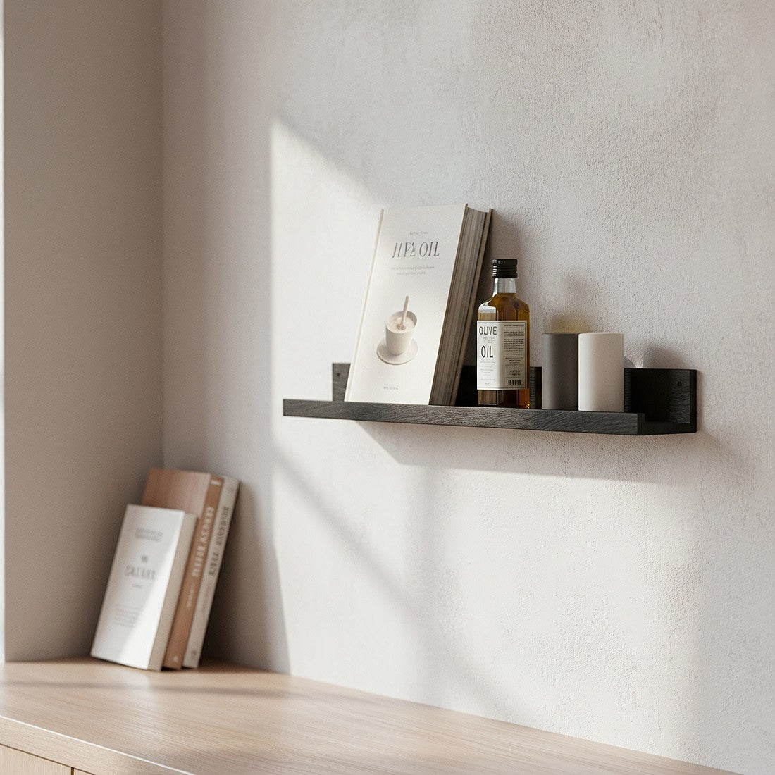 Elements wall shelf black 75cm